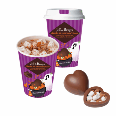 Mug bombe cœur de chocolat au lait caramel - Édition Halloween