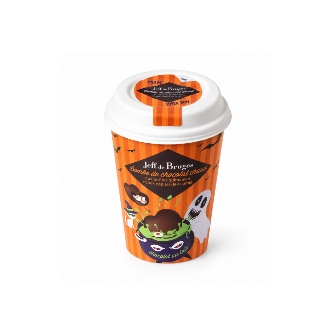 Mug bombe cœur de chocolat au lait caramel - Édition Halloween