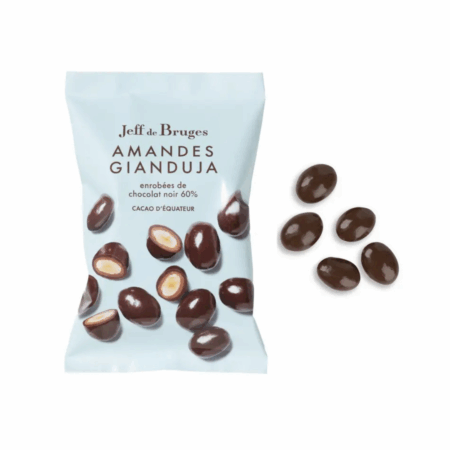 Sachet amandes chocolat noir 60 % et gianduja - 50 g