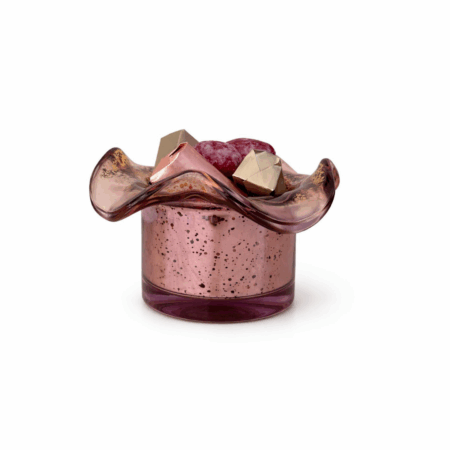 Photophore Fleur rose avec 100g de chocolat