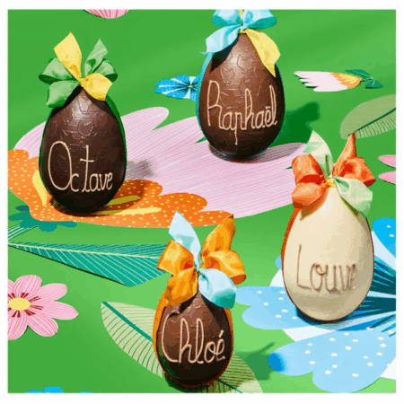 Oeuf en chocolat blanc - 10 cm