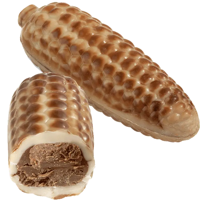 Épi de maïs au praliné et chocolat marbré