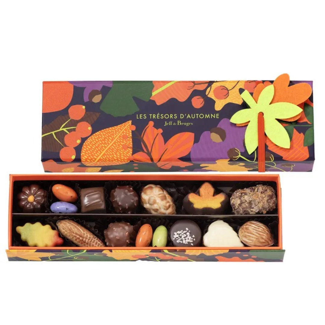 Petite boite longue chocolats d'automne assortis - 164 g